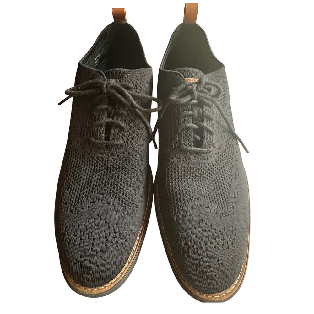 $275 Cole‎ Haan Grandevolution Knit Oxford Blk Designer Dress Shoes SZ 10.5 EUC